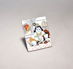 A Beautiful Painting of Little Baby Krishna Eating Butter