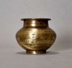 A Holy Water Pot With Dotted Design Made Of Pure Brass
