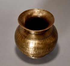 A Pure Brass of Holy Water Pot With Dotted Lines Design