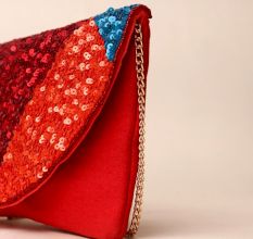 Radiance Spectrum Sequin Sling Bag with Gold Chain Strap