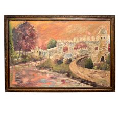 Vintage Wooden Frame With Sign Of Artist Of Canvas Painting