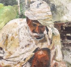 Vintage Oil Painting In Original Wooden Work With Beautiful Art