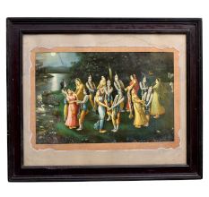 Vintage Print Of Rasleela of Lord Krishna