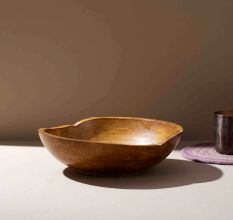 Elegant Curved Wooden Bowl