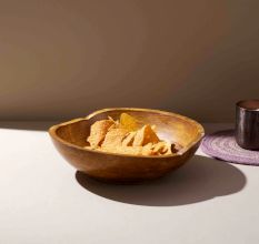Elegant Curved Wooden Bowl