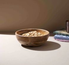 Rustic Round Wooden Bowl