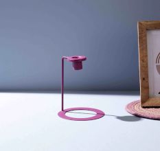 Blush Aura Metal Candle Stand