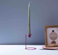 Blush Aura Metal Candle Stand