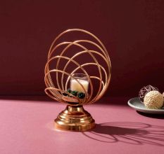 Copper Orb Candle Cradle