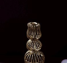 Gold Iron Wire Candle Holder