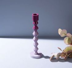 Ombre Prism Aluminum Candle Stands Set of 2