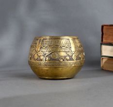 Handcrafted Brass Measuring Pot from Odisha in Traditional Indian Craftsmanship