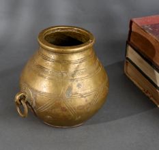 Traditional Brass Measuring Pot from Odisha Handcrafted with Tribal Charm