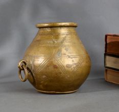 Traditional Brass Measuring Pot from Odisha Handcrafted with Tribal Charm