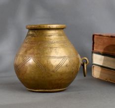 Traditional Brass Measuring Pot from Odisha Handcrafted with Tribal Charm