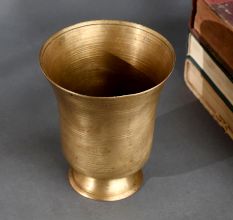 Vintage Brass Holy Water Glass Handcrafted for Pooja and Spiritual Use