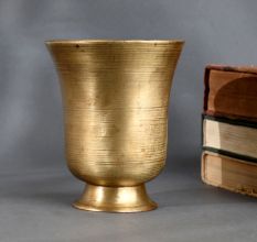 Vintage Brass Holy Water Glass Handcrafted for Pooja and Spiritual Use