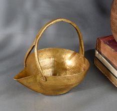 Vintage Brass Copper Serving Pot Traditional Handcrafted Water Vessel for Temple