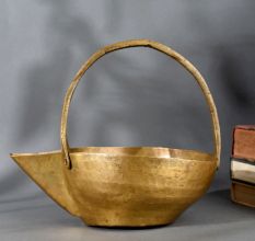 Vintage Brass Copper Serving Pot Traditional Handcrafted Water Vessel for Temple