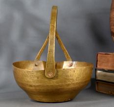 Vintage Brass Copper Serving Pot Traditional Handcrafted Water Vessel for Temple