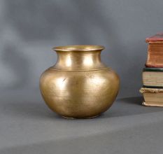 Indian Brass Holy Water Pot Handcrafted Kalash for Pooja, Rituals & Temple Use