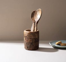 Artisan Dandelion Carved Spoon Stand