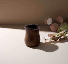 Artisan Wood Spoon Stand with Natural Edge