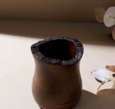 Artisan Wood Spoon Stand with Natural Edge