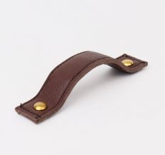 Handmade Brown Leather Drawer Pull Door Handle