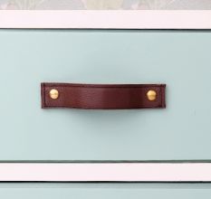 Handmade Brown Leather Drawer Pull Door Handle