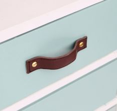 Handmade Brown Leather Drawer Pull Door Handle