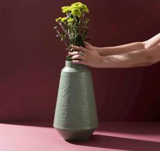 Floral Embrace Iron Vase