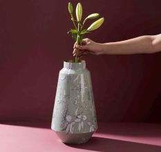 Tranquil Petals Iron Vase