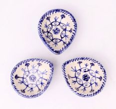Designer Blue and White Ceramic Diwali Diya-Pack of 3
