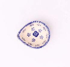 Pack of 3 Designer Blue and White Ceramic Diwali Diya For Temple Decoration