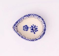 Blue and White Ceramic Diwali Diya For Festival Decoration-Pack of 3
