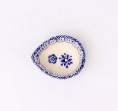 Blue and White Ceramic Diwali Diya For Festival Decoration-Pack of 3