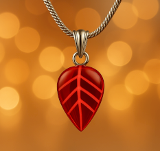Grasul Handcrafted Night Glow Leaf Pendant