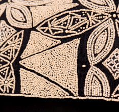 Tribal Mosaic Beaded Clutch with Elegant Chain Strap
