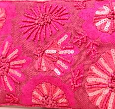 Rosé Radiance Hand-Beaded Sequin Pouch