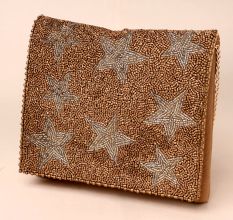 Celestial Spark Beaded Evening Clutch with Chain Strap