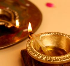 Round Handmade Brass Golden Diwali Diya For Temple Decor