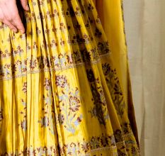 Yellow Gathered Anarkali Set
