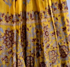 Yellow Gathered Anarkali Set