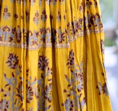 Yellow Gathered Anarkali Set