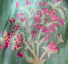 Green Gathered Anarkali Set