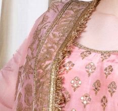 Peach blouse with Sharara Set
