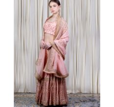 Peach blouse with Sharara Set