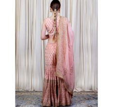 Peach blouse with Sharara Set