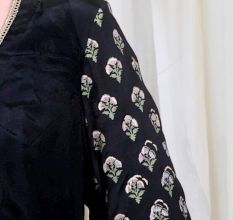 Black Peplum top with Sharara Set